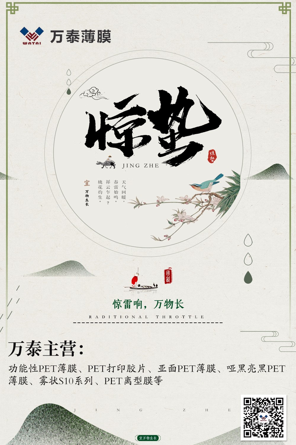 微雨眾卉新，一雷驚蟄始